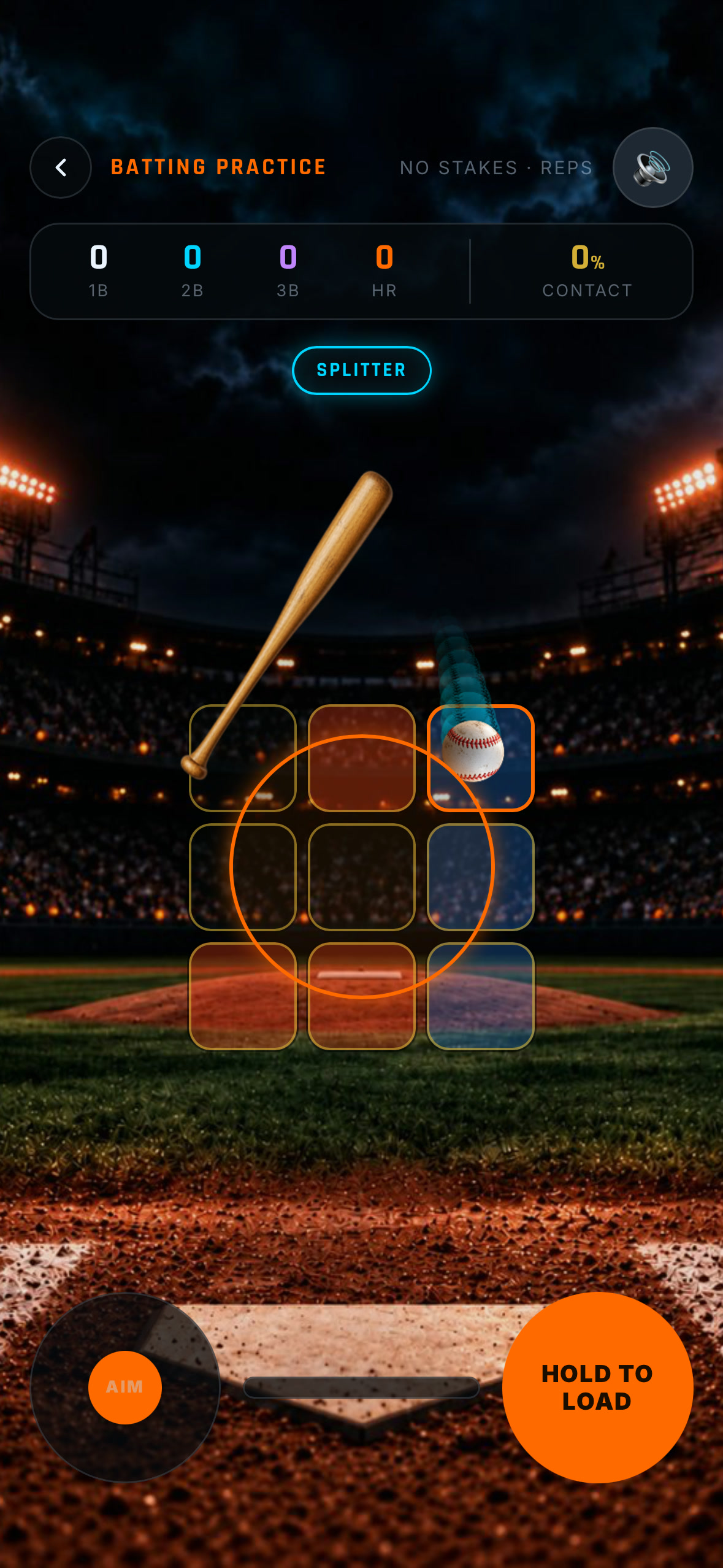 SPURTS batting practice: a baseball arcade game with a strike-zone grid