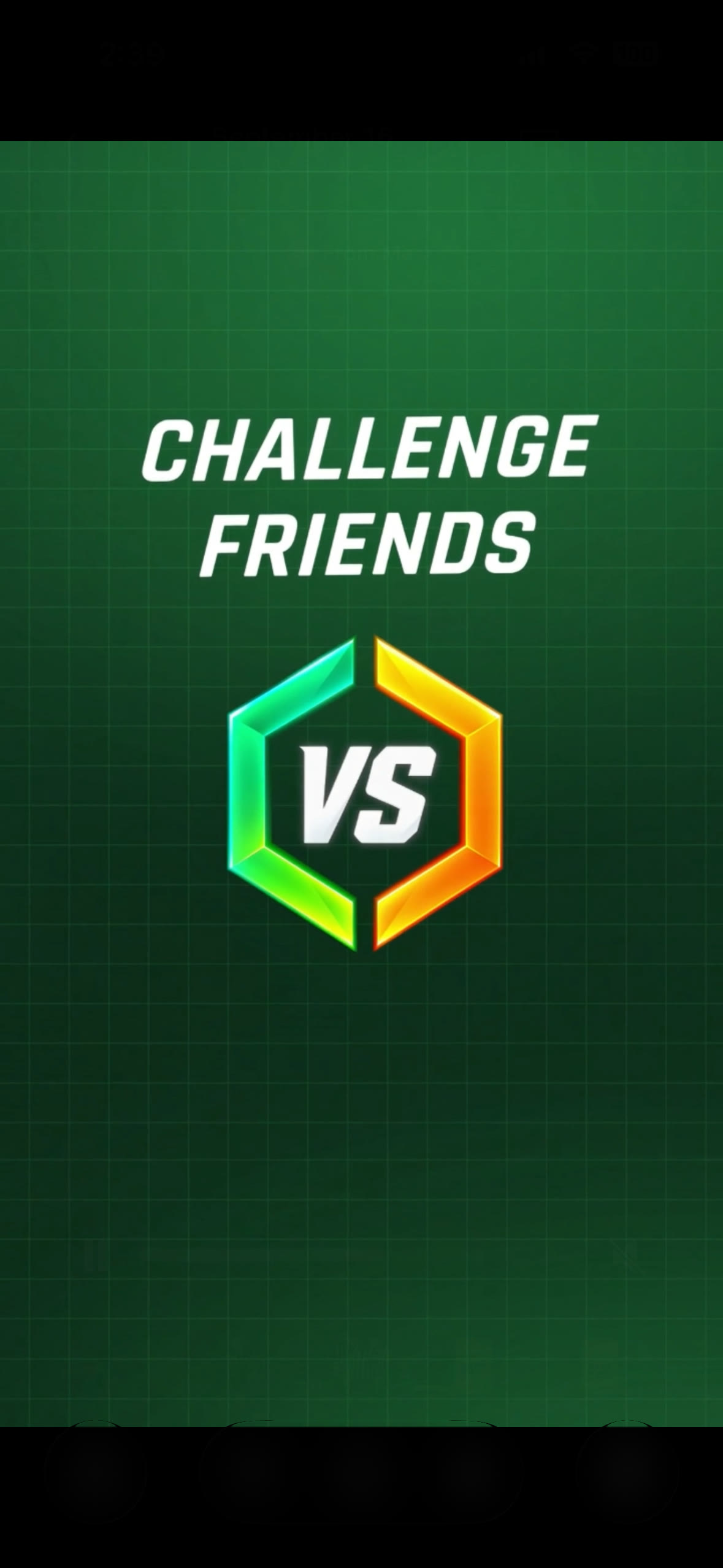 SPURTS Challenge Friends screen with a versus badge